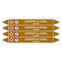 Značení potrubí, izopropylalkohol,4 ks, 250 × 26 mm